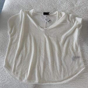 Urban Outfitters Cream V-Neck Short Sleeve Top